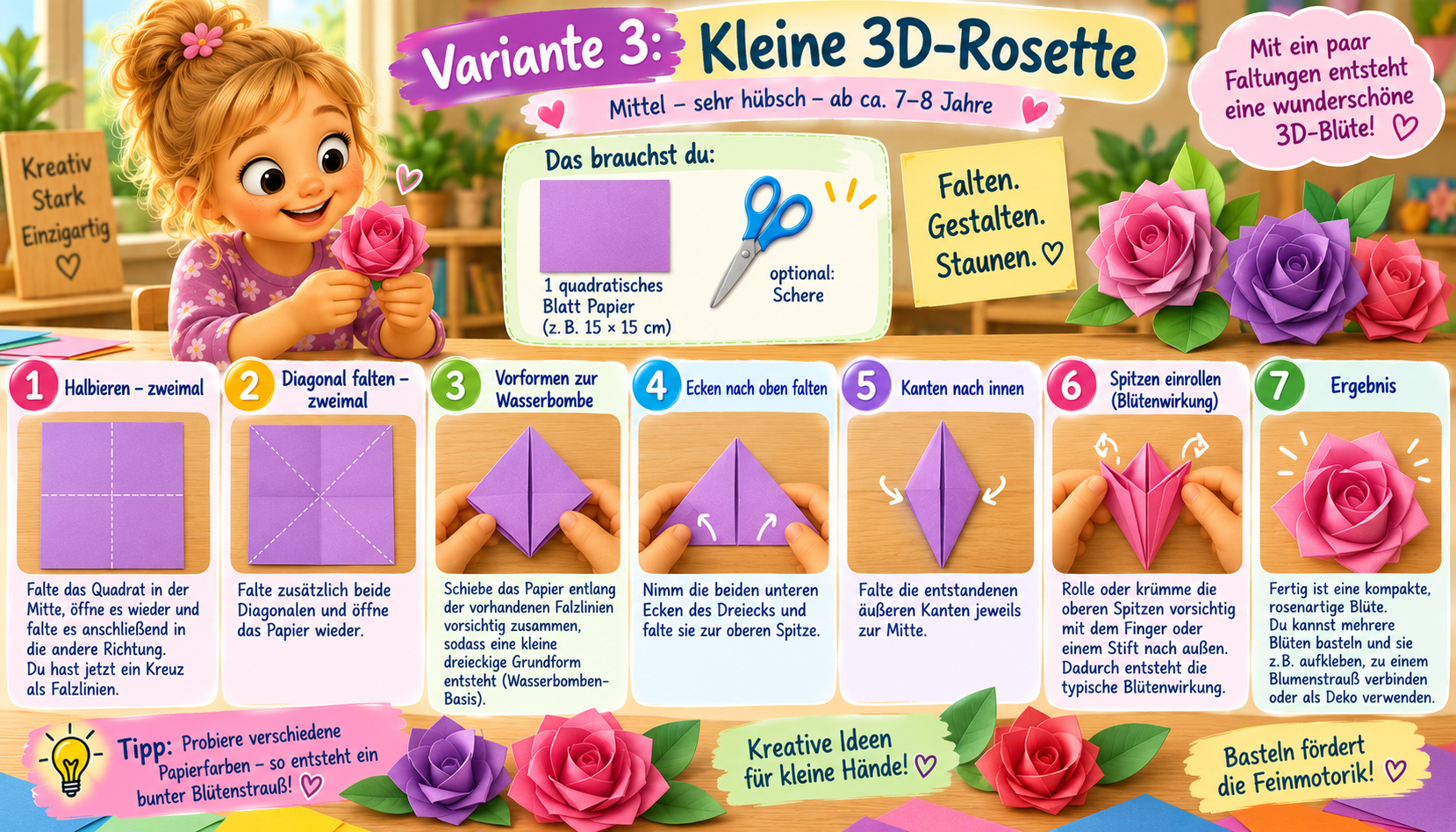 Anleitung Variante 3 Papierblume