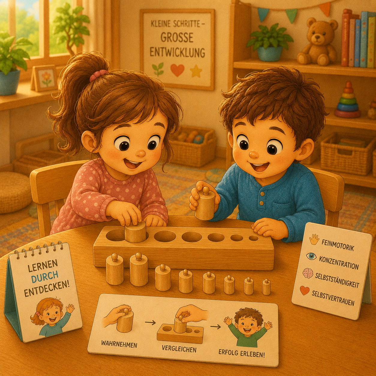 🎓 Montessori-Einsatzzylinder – Feinmotorik spielerisch fördern