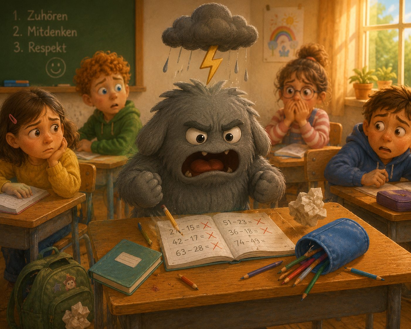 🌋 Grummel in der Schule – Wenn Frust im Unterricht plötzlich explodiert